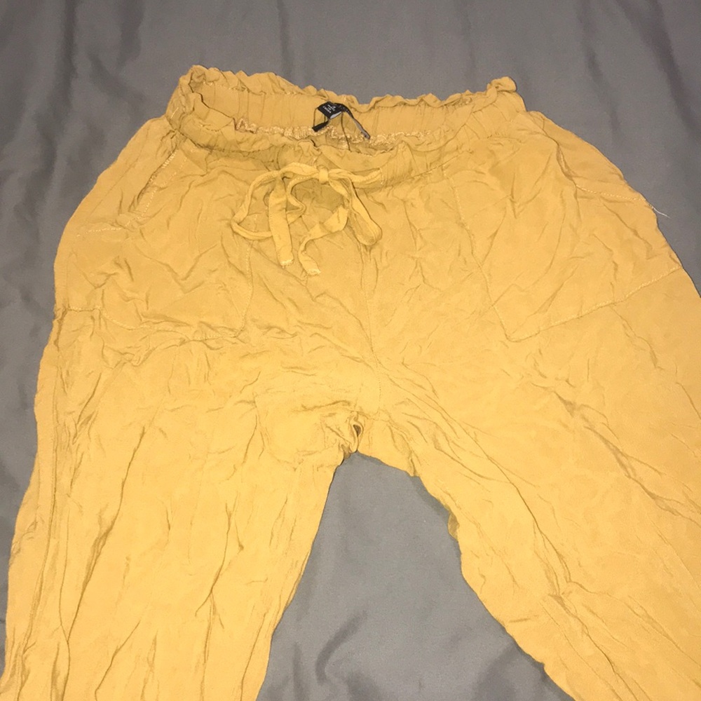 Yellow paper bag pants